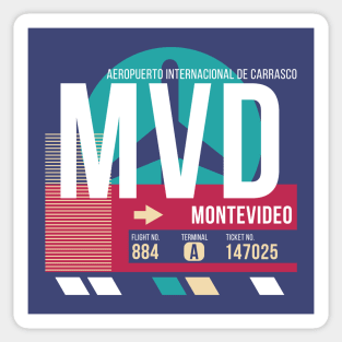 Montevideo, Uruguay (MVD) Airport Code Baggage Tag Sticker